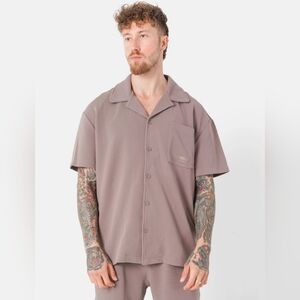 Sixth June NWT Taupe textured embroidery shirt Size M